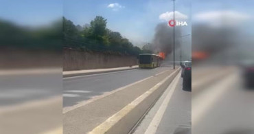 Ataşehir'de seyir halindeki İETT otobüsünde yangın