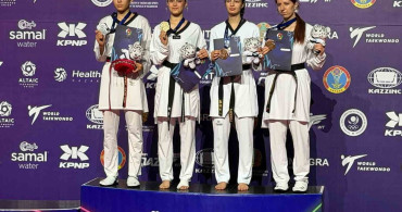 Aybike futtu, Kazakistan’da taekwondoda altın madalya kazandı