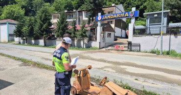 Ayder yaylasında ahşap araca jandarmadan el konuldu
