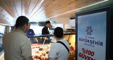 Aydın Büyükşehir Belediyesi mobil halk ege et uygulaması buharkent'te yoğun ilgi gördü