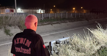 Aydın'da Sulama Kanalına Devrilen Araçta İki Yaralı