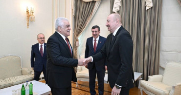 Azerbaycan Cumhurbaşkanı Aliyev, Türkiye Cumhurbaşkanı Yardımcısı Yılmaz'ı Kabullerinde Ağırladı