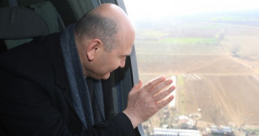 Bakan Soylu Türkiye-Yunanistan Sınırını Havadan İnceledi