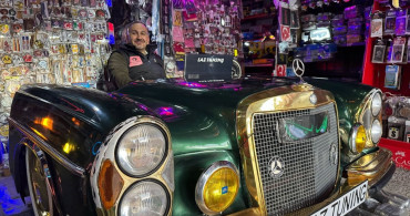 Bartın'da Esnaf Temalı 1967 Model Mercedes Masası ile Dikkat Çekiyor