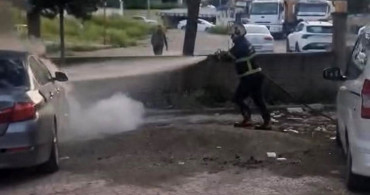 Batman'da Park Halindeki Araç Yandı