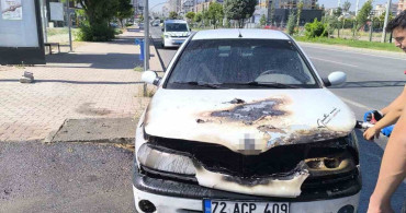 Batman'da park halindeki otomobilde yangın çıktı
