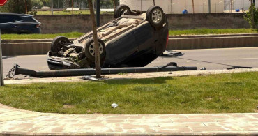 Batman'da Takla Atan Araçta Sürücü Yaralandı