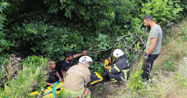 Belen'de pikapla çarpışan motosikletin sürücüsü şarampole yuvarlandı