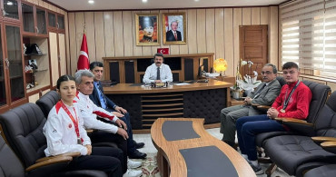 Besni'nin Şampiyon Sporcularından Kaymakam Aslan'a Ziyaret