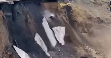 Beylikdüzü'nde İnşaat Çalışması Sırasında Asfalt Göçtü