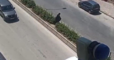 Bilecik'te yaşlı kadının tehlikeli yaya geçişi