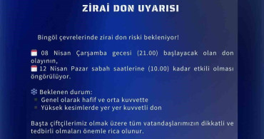 Bingöl'de Zirai Don Riski: Meteoroloji Uyardı