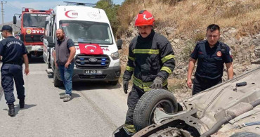 Bodrum'da Kontrolden Çıkan Araç Devrildi