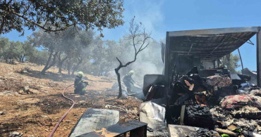 Bodrum'da Yaşlı Çiftin Konteyneri Yangında Kullanılamaz Hale Geldi
