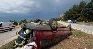 Burdur'da otomobil takla attı: 2 kişi yaralandı