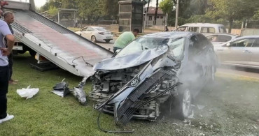 Bursa'da 3 araçlı trafik kazasında yaralanan olmadı