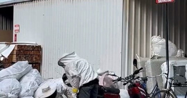 Bursa'da arılar park halindeki motosiklette oğul verdi