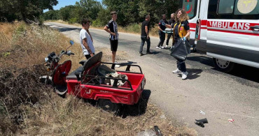 Çanakkale'de motorlu bisiklet ile otomobil çarpıştı; 1 kişi yaralandı
