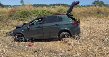 Çan’da otomobil tarlaya uçtu: 2 yaralı