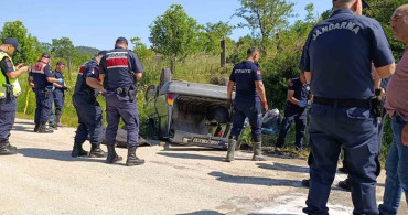 Çan'da Takla Atan Otomobilin Sürücüsü Hayatını Kaybetti