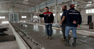 Çatıksu'da Modern Büyükbaş Ahırı İnşaatı İncelendi