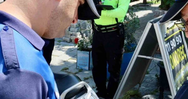 Çine'de Kaldırım Güvenliği İçin Motosiklet Denetimi