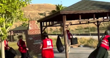 Cizre’de Türk Kızılay gönüllülerinden çevre temizliği seferberliği