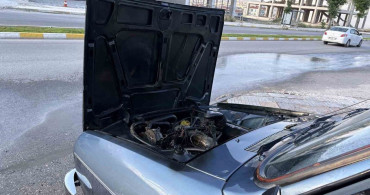 Çorum'da akaryakıt istasyonunda otomobil yangını