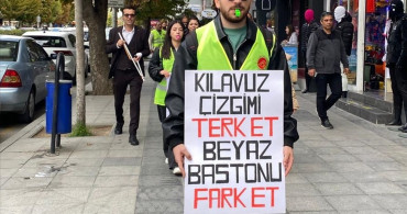 Çorum'da Beyaz Baston Farkındalık Yürüyüşü Düzenlendi