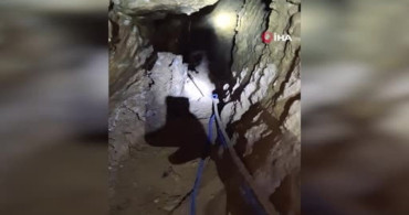 Çorum'da kaybolan kişinin girdiği mağara görüntülendi