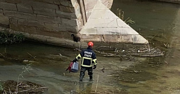 Çorum'da Nehre Düşen Kedi İtfaiye Ekiplerince Kurtarıldı