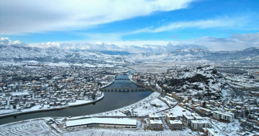 Çorum'un Osmancık İlçesinde Kar Yağışı Manzaraları