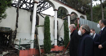Cumhurbaşkanı Erdoğan Yanan Vaniköy Camii'nde İncelemede Bulundu