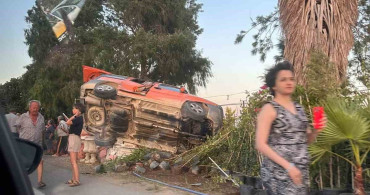 Datça’da kaza: devrilen araç iş yerlerine metreler kala durdu