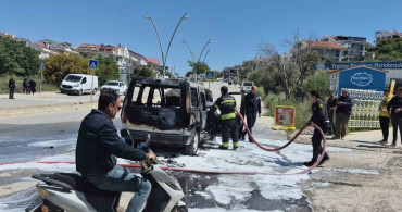 Datça'da Ticari Araç Yangını: Araç Küle Döndü