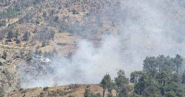 Dursunbey'deki orman yangınına müdahale ediliyor