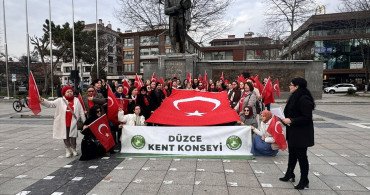 Düzce'de Türk Bayrağına Saldırıya Tepki