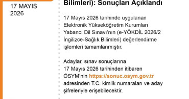 e-YÖKDİL 2026/2 Sonuçları Açıklandı