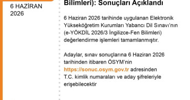 e-YÖKDİL 2026/3 Sınav Sonuçları Açıklandı