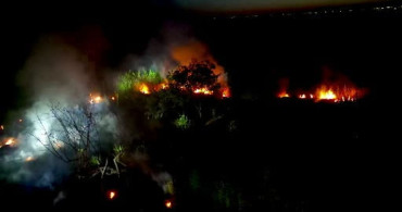 Eber Gölü'ndeki yangın, sulak alana ulaşınca kendiliğinden söndü