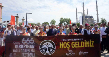 Edirne’de Kırkpınar’ın ağa karşılama geleneği bozulmadı