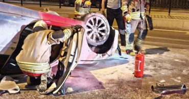 Edirne'de Otomobil Takla Attı, 1 Yaralı