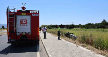efeler'de hastaneye giden baba ve oğlu kazada yaralandı