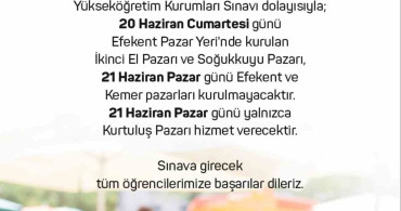 Efeler'de sınav sessizliği için pazar düzenlemesi yapıldı