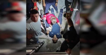Elazığ’da asansör boşluğuna düşen şahıs kurtarıldı