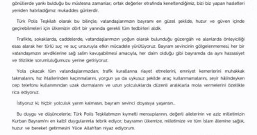 Emniyet Genel Müdürü Fidan'dan Kurban Bayramı Mesajı