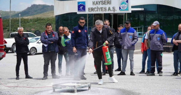 Erciyes AŞ personeline uygulamalı yangın eğitimi