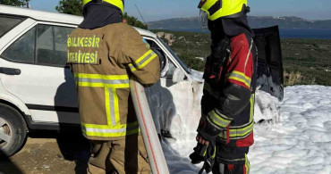 Erdek'te araç yangını kontrol altına alındı