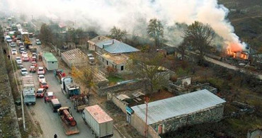 Ermeniler Dağlık Karabağ'ı Boşaltırken Yakıp Yıkmaya Devam Ediyor