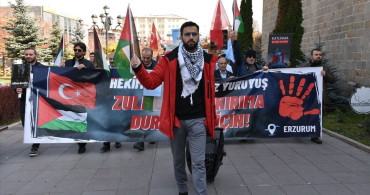 Erzurum'da 104 Haftadır Gazze'ye Destek Yürüyüşü